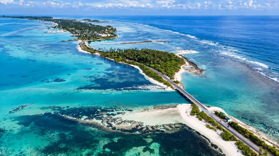 The island landscape of Addu